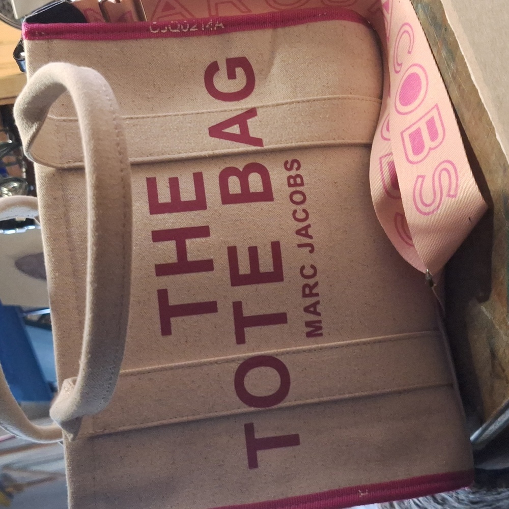 Marc Jacobs Cream and Pink Tote Bag